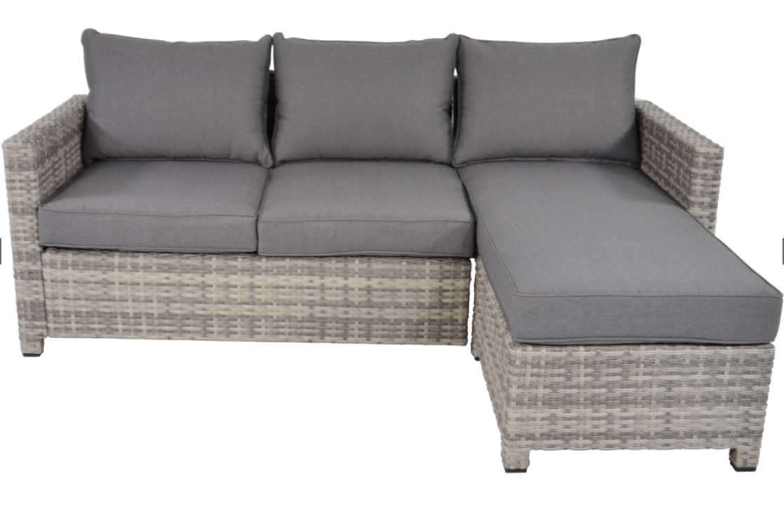 Nancy's Scheper Lounge Corner Sofa - Lounge Set - Wicker and Aluminum Frame - Gray 