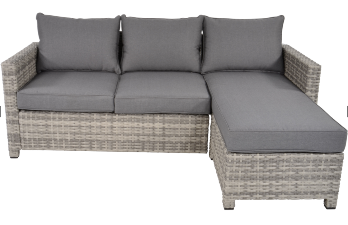 Nancy's Scheper Lounge Hoekbank - Loungeset - Riet en Aluminium Frame - Grijs