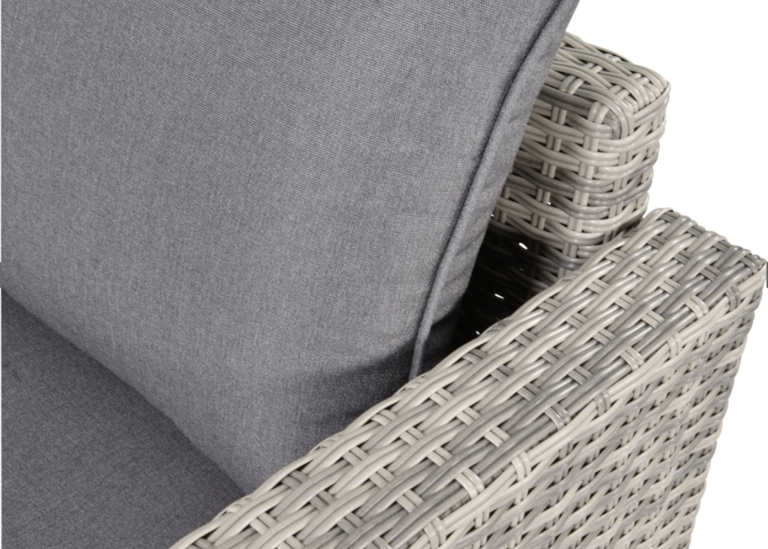 Nancy's Scheper Lounge Hoekbank - Loungeset - Riet en Aluminium Frame - Grijs