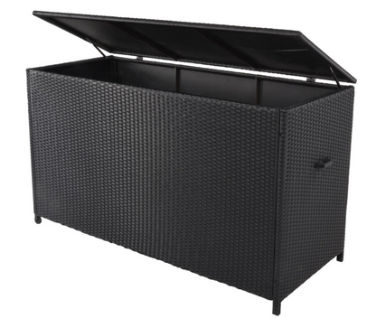 Nancy's Mosil Cushion Box - Wicker and Aluminum Frame - Black - ± 165 x 65 x 95 cm