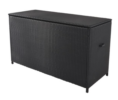 Nancy's Mosil Cushion Box - Wicker and Aluminum Frame - Black - ± 165 x 65 x 95 cm