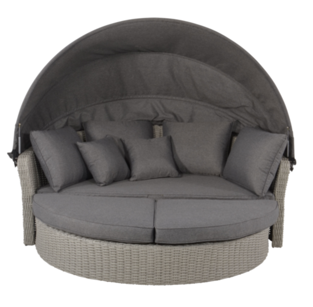 Nancy's Skyforest Zonne-eiland - Loungeset Met Zonnekap - Grijs - 200 x 182 x 161cm