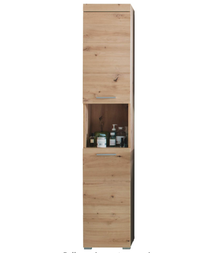 Nancy's Amanda Bathroom Cabinet - High Cabinet with Open Compartment - High Gloss - 37 x 190 x 31 cm