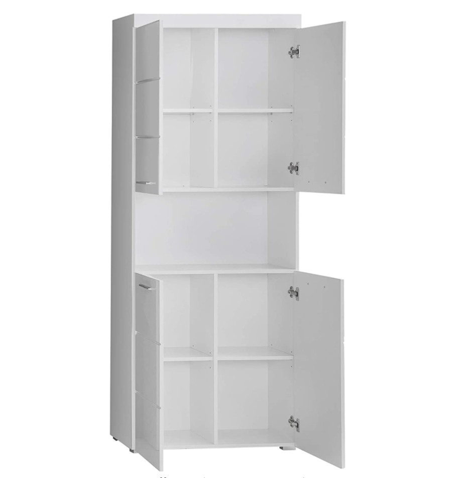 Nancy's Amanda Bathroom Cabinet - High Cabinet with Open Compartment - High Gloss - 73 x 190 x 31 cm