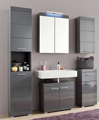 Nancy's Amanda Wall Cabinet - Bathroom Cabinet - High Gloss - 37 x 77 x 23cm 