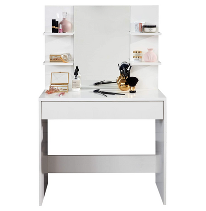 Coiffeuse Amanda de Nancy - Table de travail - Blanc - 85 x 140 x 40 cm