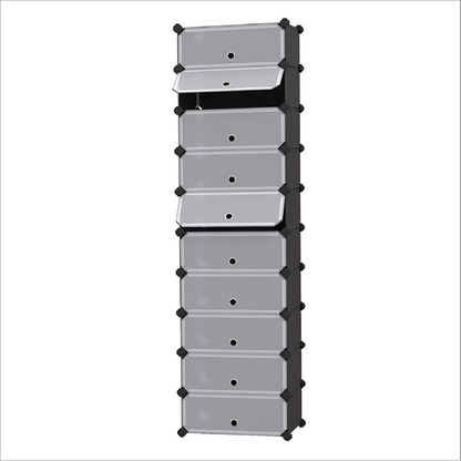 Nancy's 10 Shoe Boxes - Étagère à chaussures en plastique - Étagère de rangement - Armoire - Noir - 40 x 30 x 17 cm par compartiment