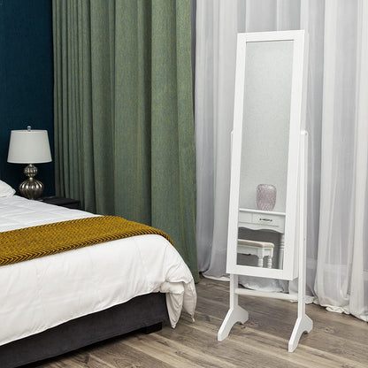 Nancy’s Flynns Sieradenkast met Spiegel – Sieraden Opslag - Vrijstaand – Wit – 35,5 x 153 x 35 cm