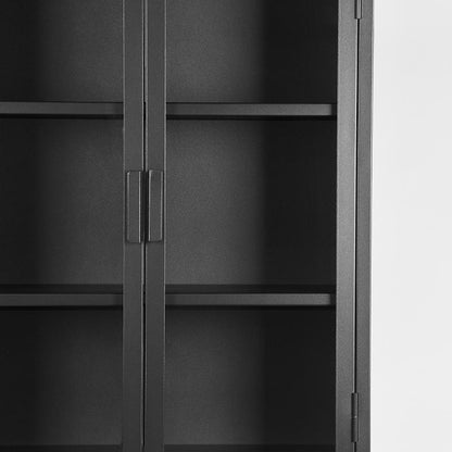 Nancy's Display Cabinet Level - Industrial - Metal - Cupboard - Display Cabinets - Black - 70 x 150 x 35 cm