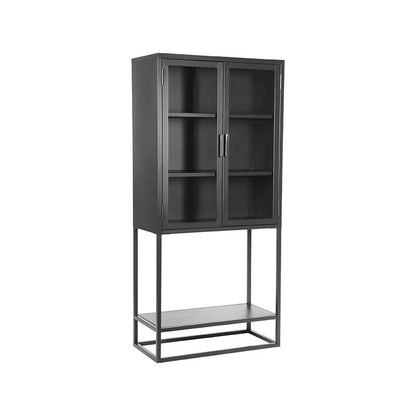 Nancy's Display Cabinet Level - Industrial - Metal - Cupboard - Display Cabinets - Black - 70 x 150 x 35 cm