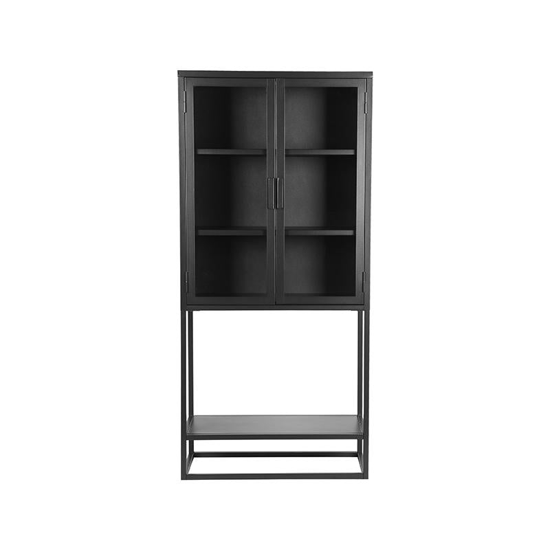 Nancy's Display Cabinet Level - Industriel - Métal - Placard - Vitrines - Noir - 70 x 150 x 35 cm