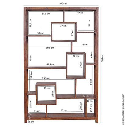 Nancy's Lexington Sheesham Massief Houten Boekenkast - Wandkast - Kasten - Boekenkasten