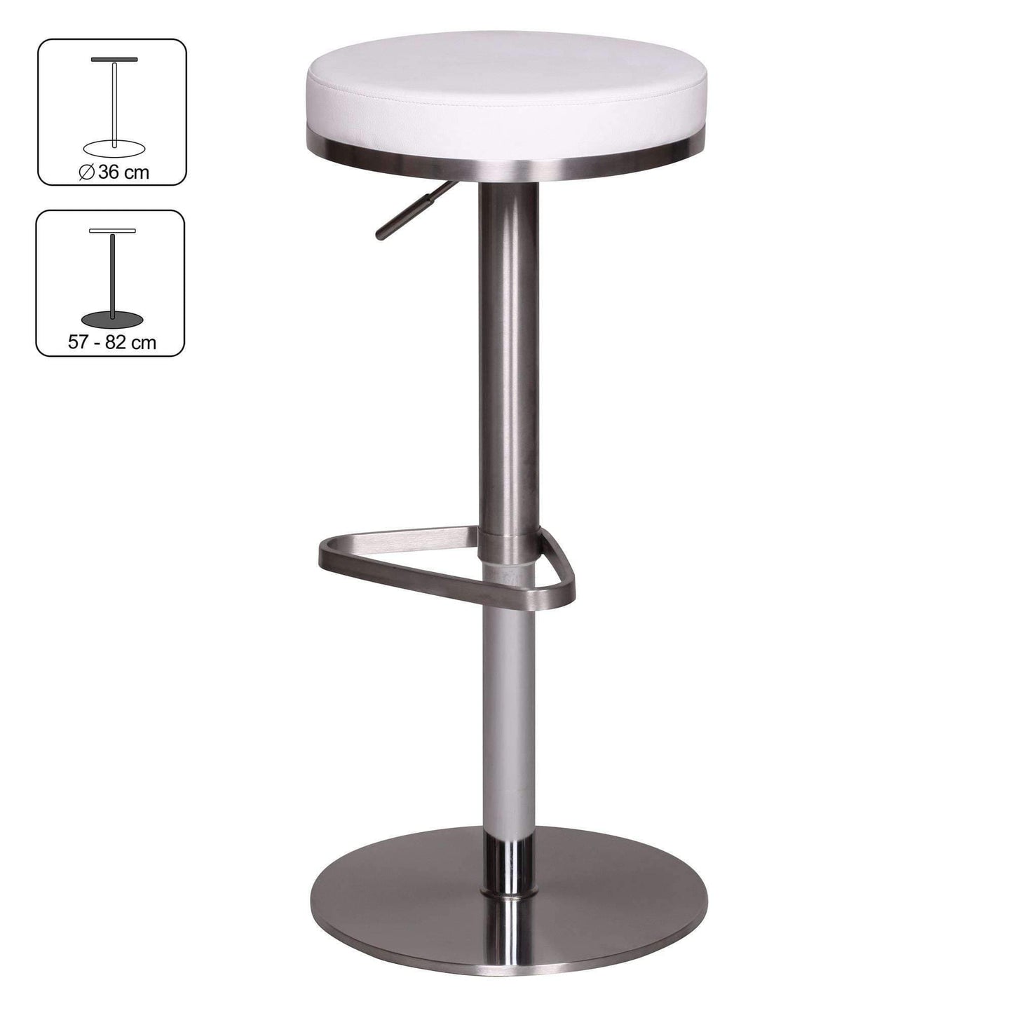 Nancy's River Mountain Luxury Bar Stool White - Bar Stools - Bar Stool Adjustable 40 x 40 x 82 CM