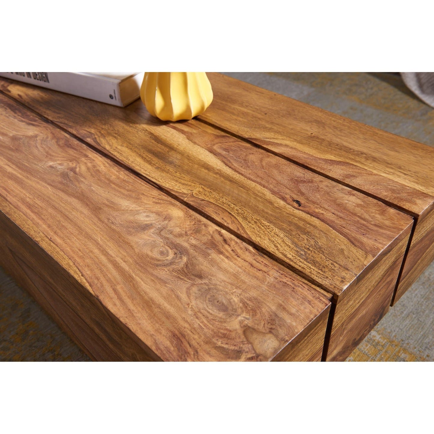 Table basse en bois massif Palmer Square de Nancy - Table d'appoint Sheesham - Table - Tables basses - Table