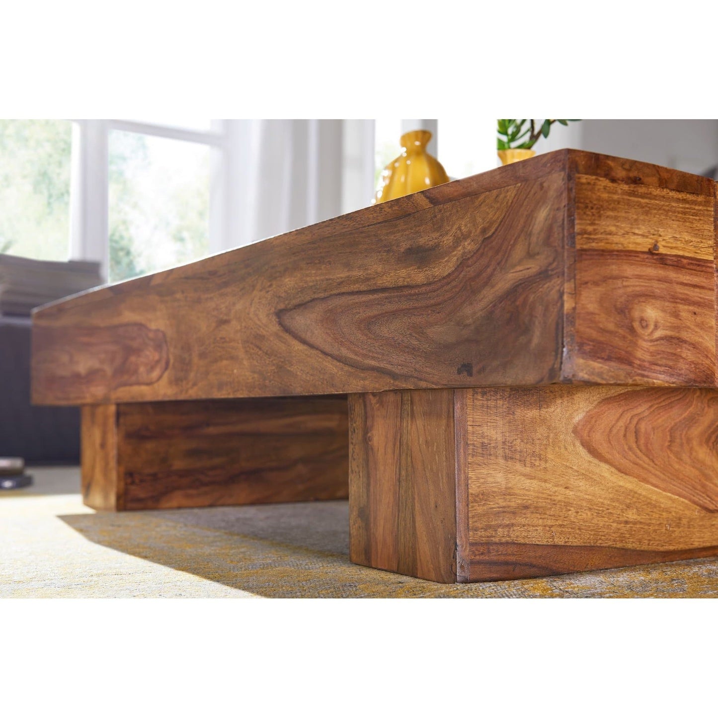 Table basse en bois massif Palmer Square de Nancy - Table d'appoint Sheesham - Table - Tables basses - Table