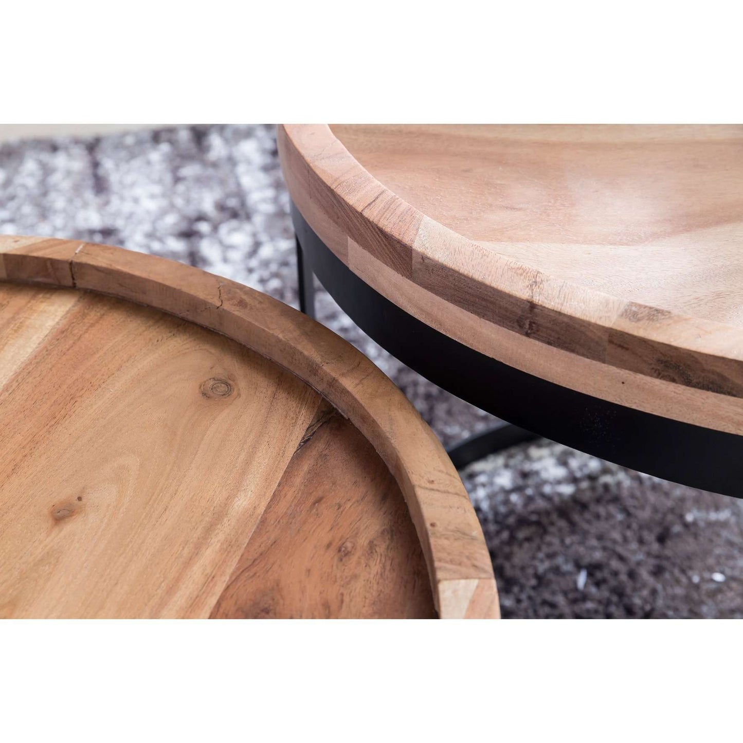 Tables d'appoint modernes Nancy's Galewood - Ensemble de 2 - Bois d'acacia - Table d'appoint - Table - Tables basses 