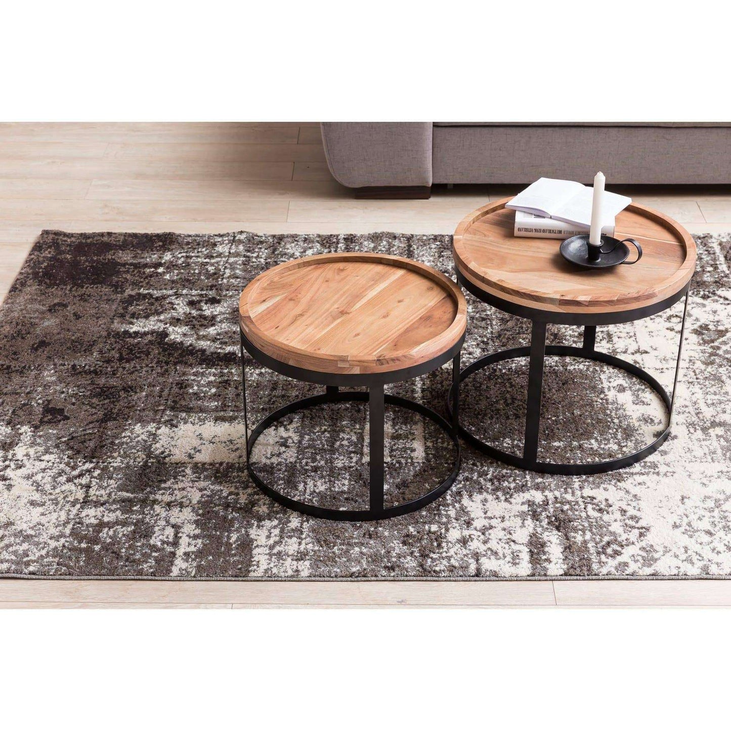 Tables d'appoint modernes Nancy's Galewood - Ensemble de 2 - Bois d'acacia - Table d'appoint - Table - Tables basses 