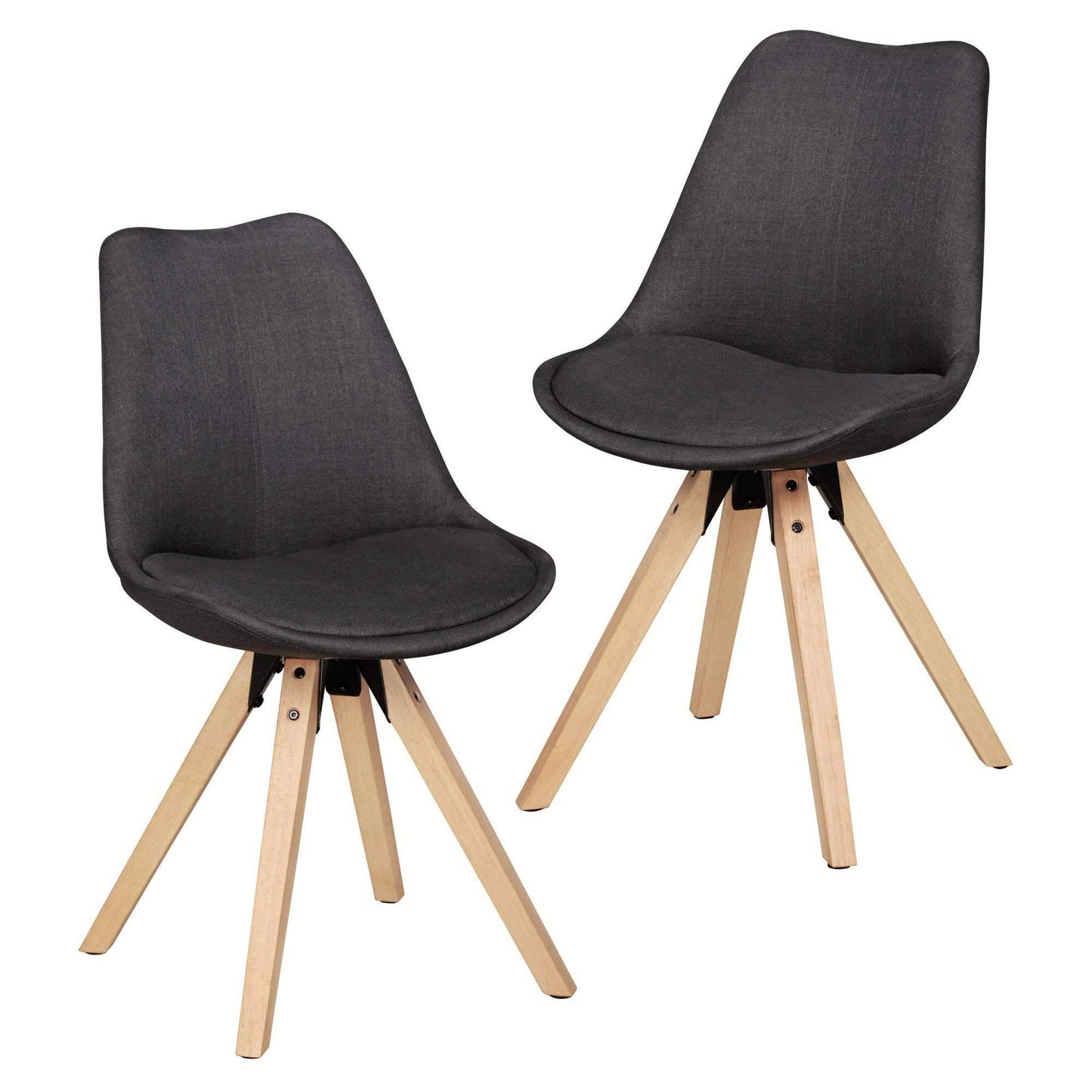 Ensemble rétro en bois de 2 chaises de salle à manger de Nancy - Chaises de salle à manger - Chaises de salle à manger