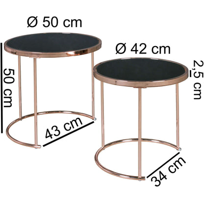 Nancy's River Modern Side Tables - Ensemble de 2 - Table d'appoint - Table - Table basse