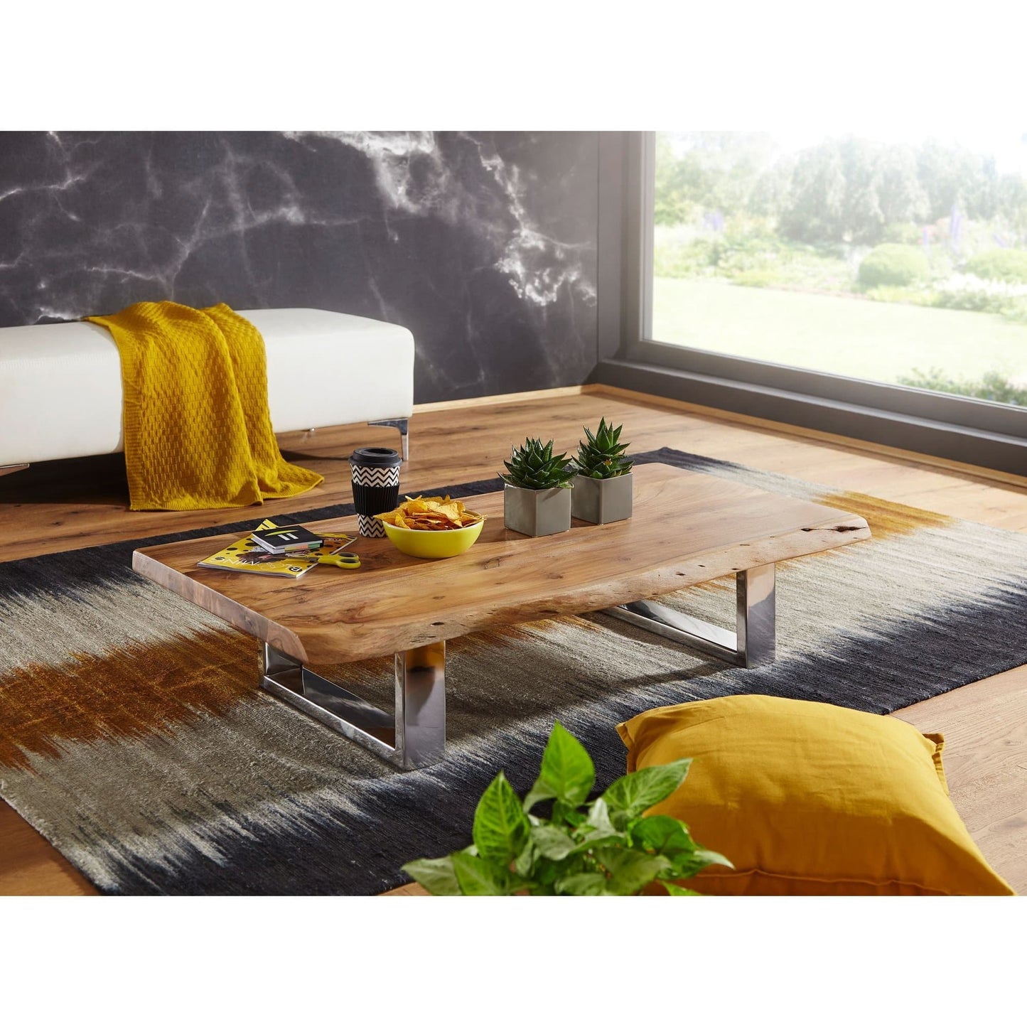 Table basse moderne en acacia Montclare de Nancy - Table d'appoint - Table - Tables basses - Table