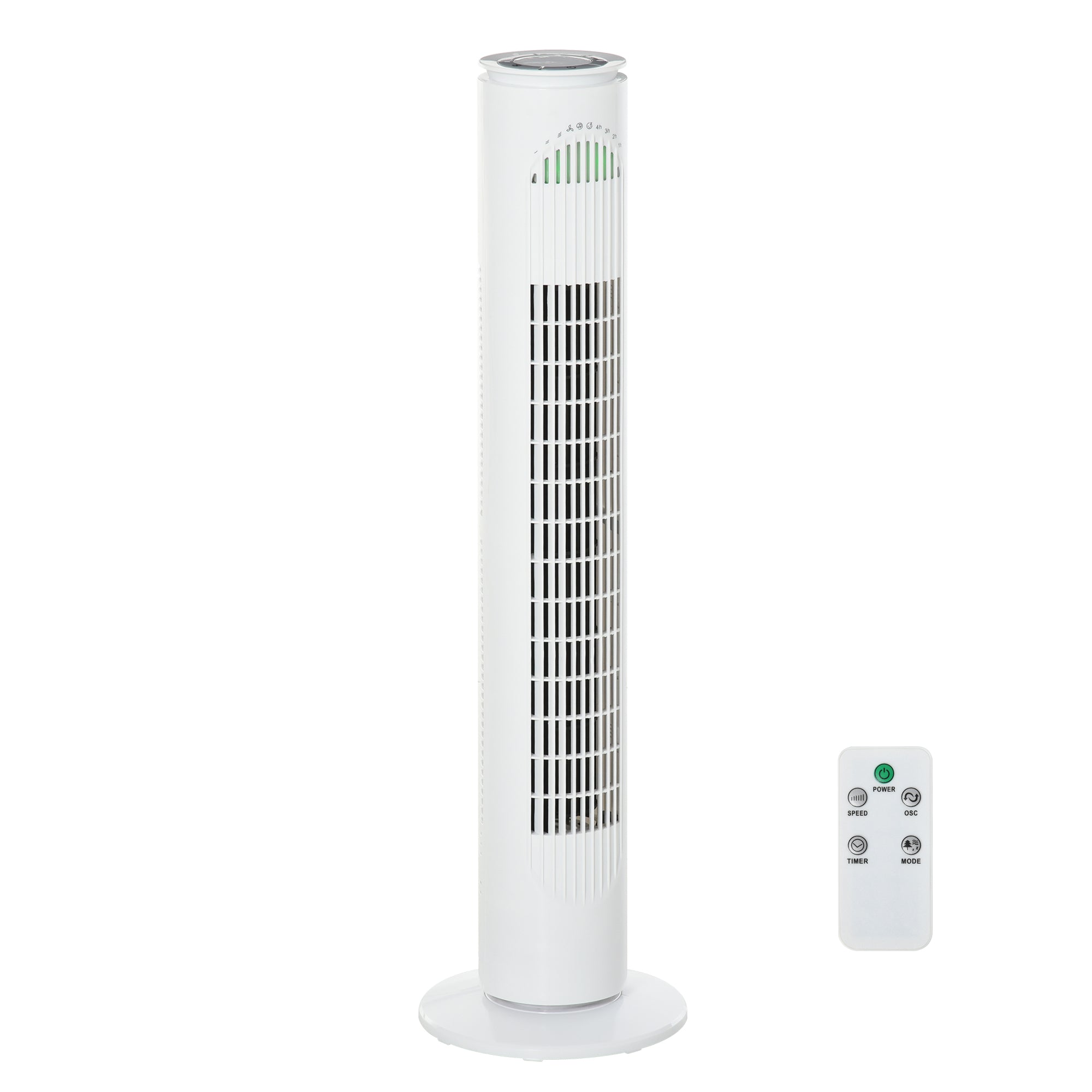 Nancy's Kaneohe Tower Fan - Standing Fan - 3 Positions and 3 Speeds - Remote Control - White