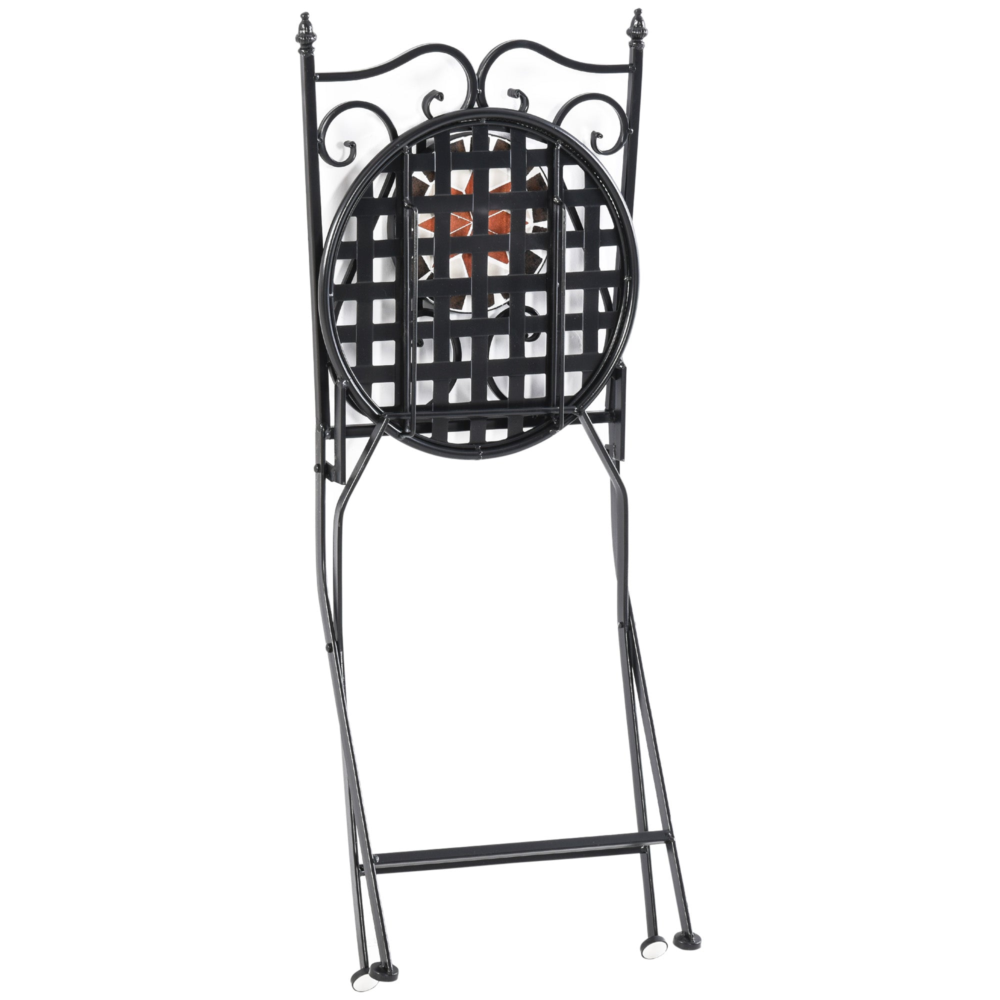 Nancy's Bettendorf Garden Set Group - 3-Piece Mosaic Table - 2 Folding Chairs - Metal - Multicolored