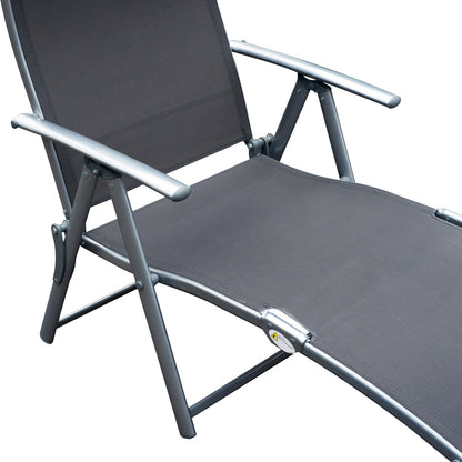 Nancy's Tustin Lounger - Chaise de jardin - Chaise longue - Coussin - Pliable - Gris - Métal - Textile