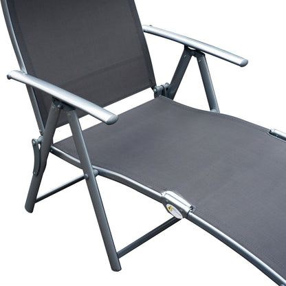 Nancy's Tustin Lounger - Garden chair - Lounge chair - Cushion - Foldable - Gray - Metal - Textile