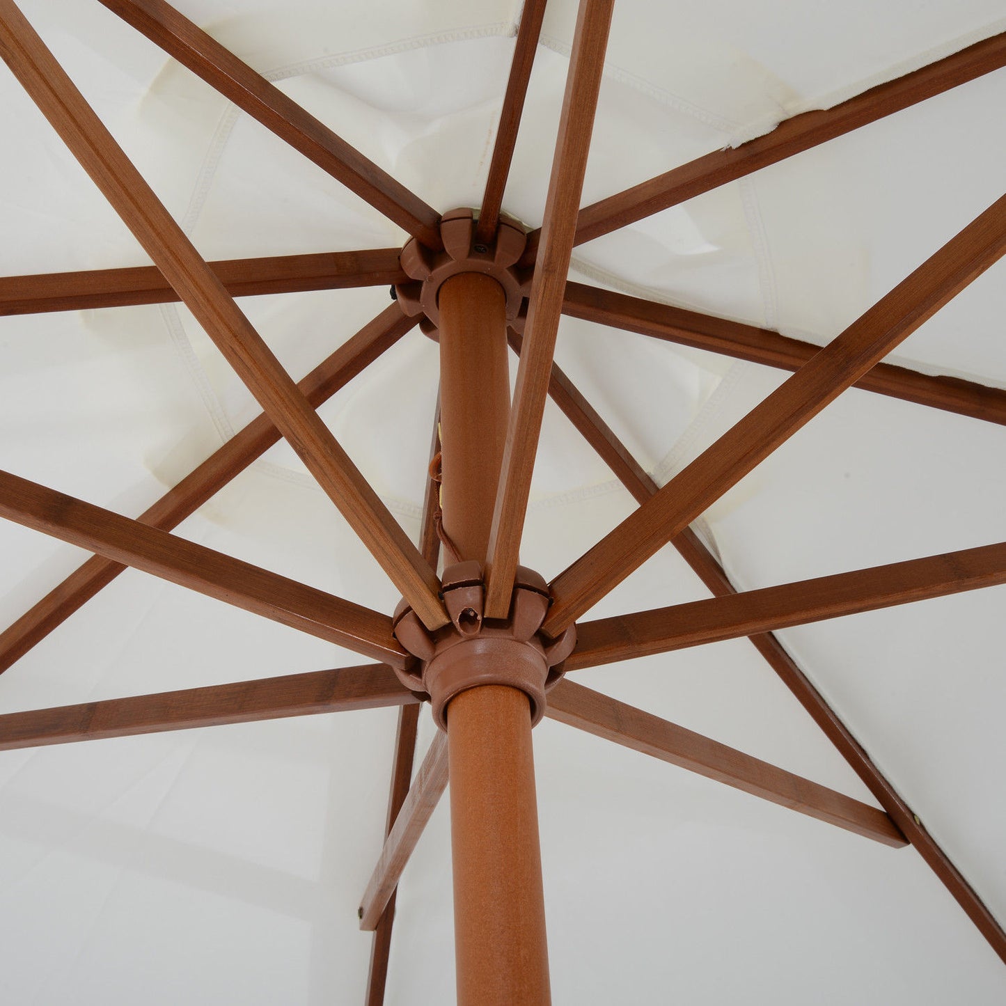Nancy's Buckeye Parasol - Tuinparaplu - Hout - Marktparaplu - Wit - Ø 270 cm