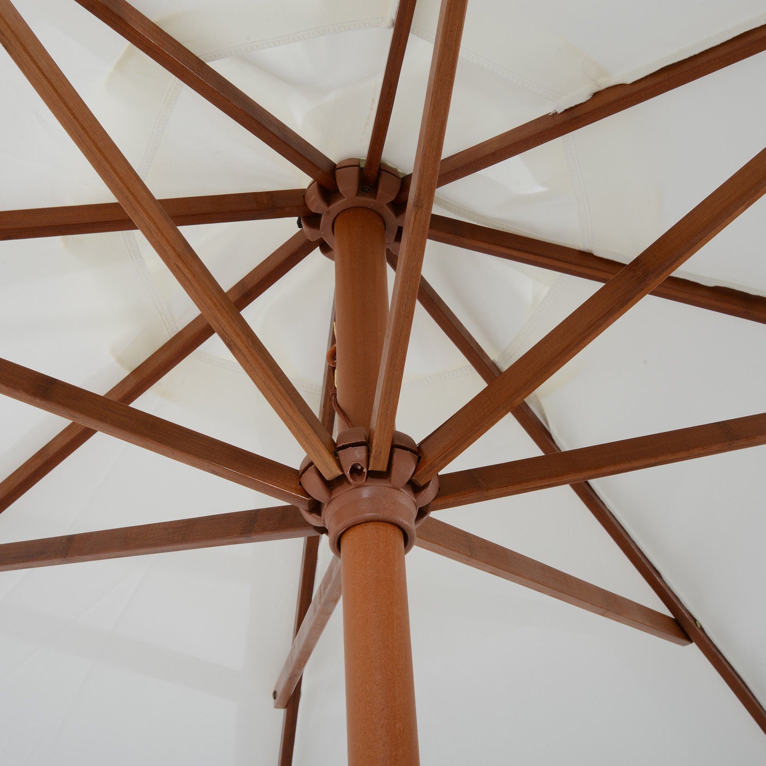 Nancy's Buckeye Parasol - Tuinparaplu - Hout - Marktparaplu - Wit - Ø 270 cm