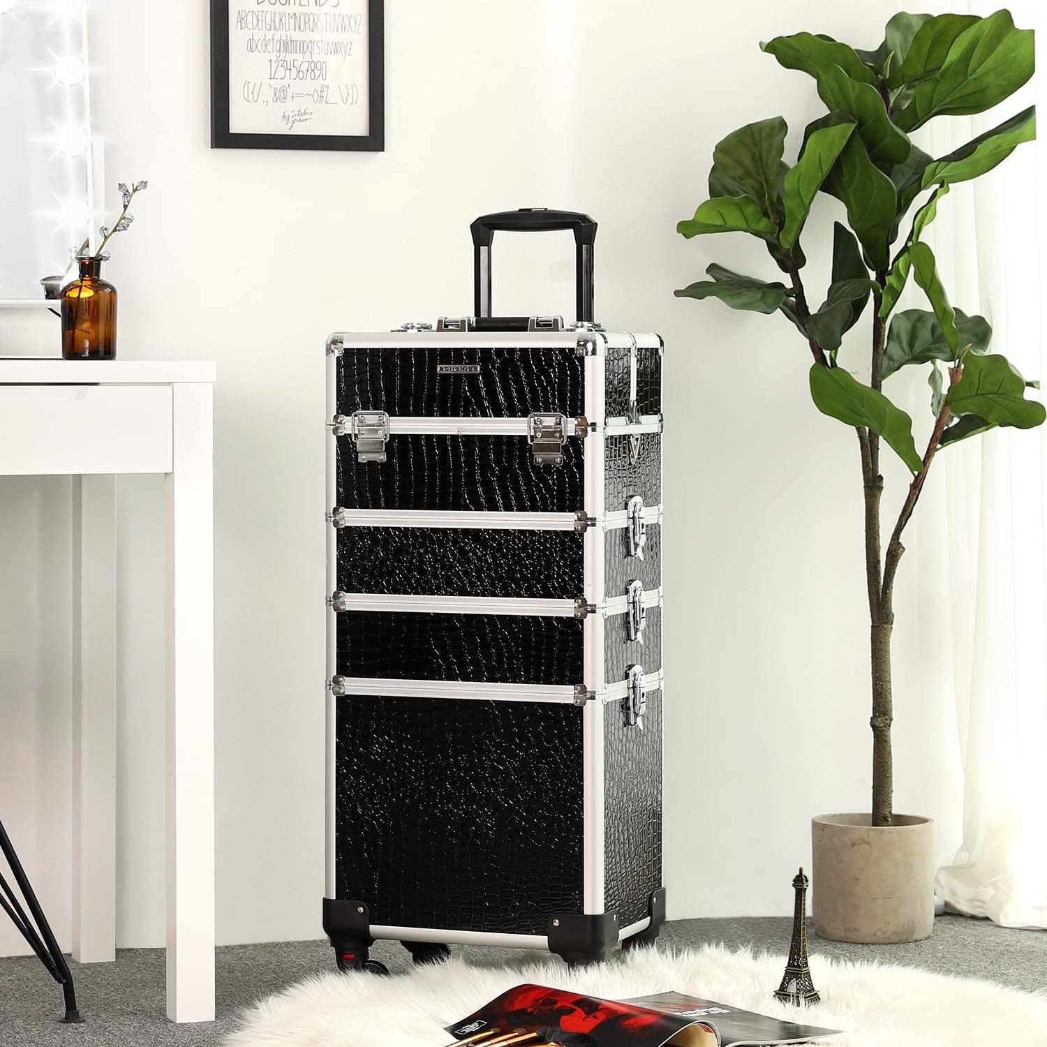 Nancy's XXL PRO Cosmetics Aluminum Trolley - Make Up Suitcase - Make Up Organizer