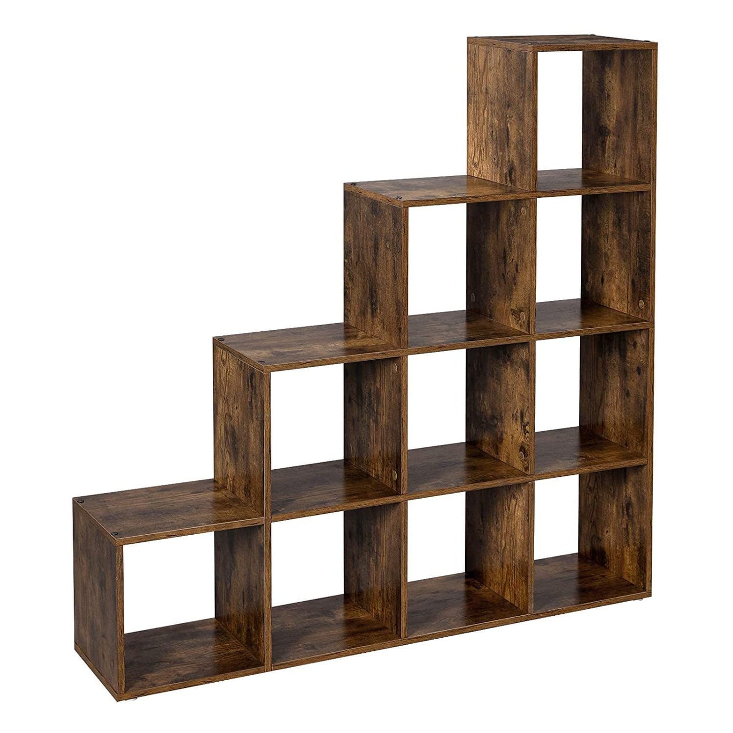 Nancy's Boekenkast - 10 Vakken - Archiefkast - Kast - Kasten - Hout - Bruin - Industrieel - 129,5 x 30,5 cm