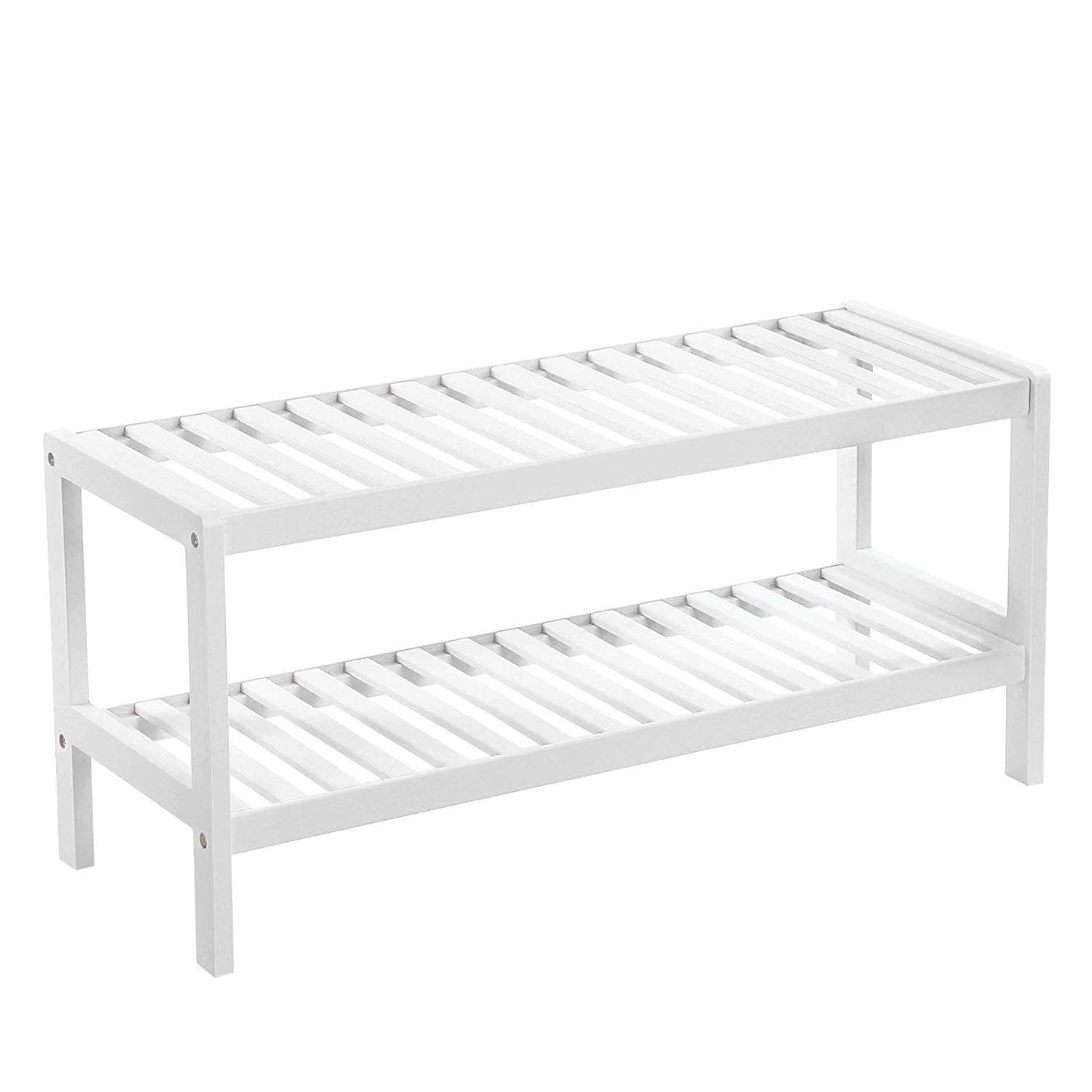 Nancy's Charneca Schoenenrek - Rek voor 6 paar schoenen - Wit - Bamboe - ± 70 x 25 x 30 cm
