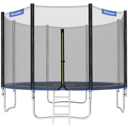 Trampoline de Nancy avec filet de sécurité - Trampolines - Jardin - Noir/Bleu - Ø 305