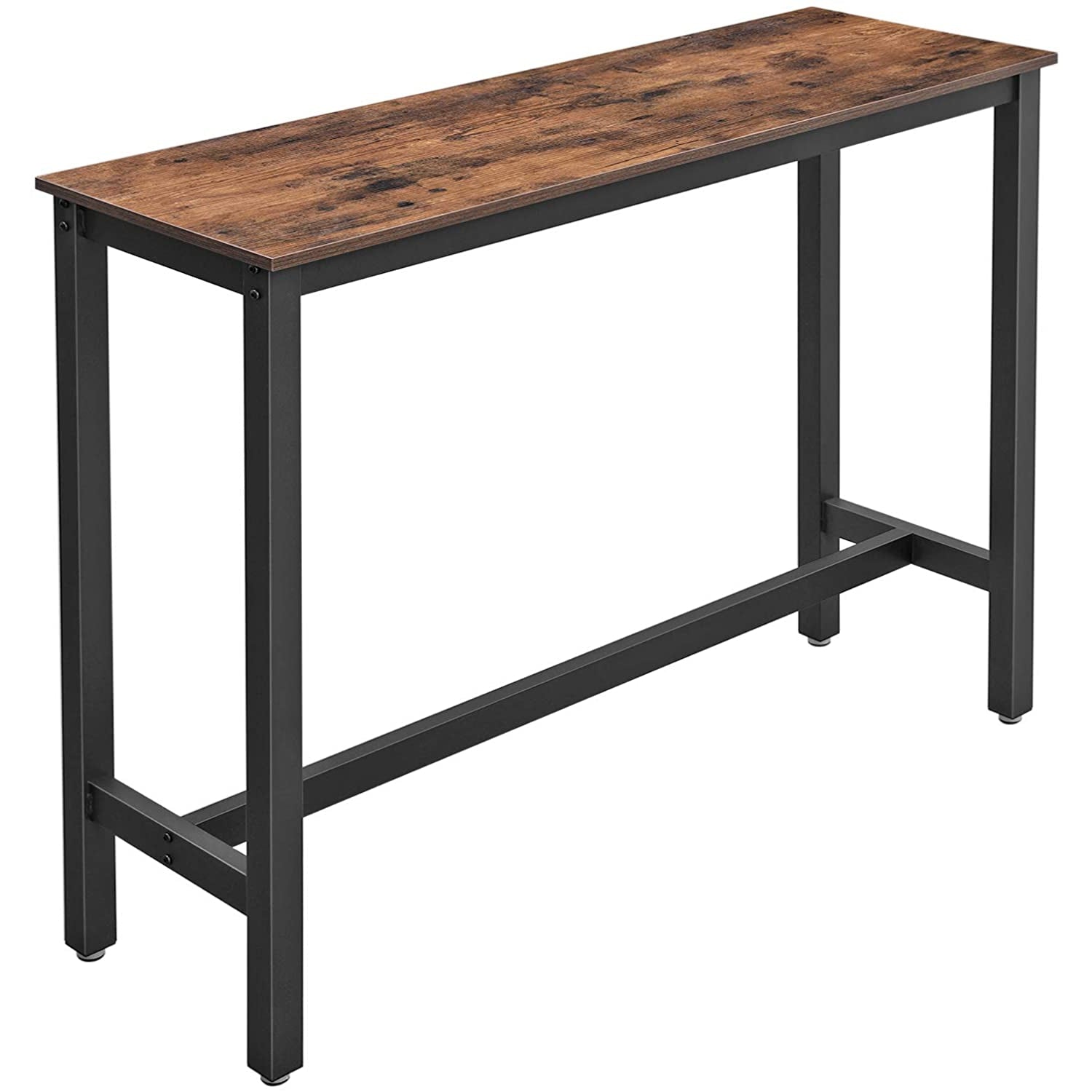 Table de bar en bois de Nancy - Table de cuisine vintage - Tables de bar de cuisine - Bureau haut - Industriel - Bois & Métal - 120 x 40 x 100 cm