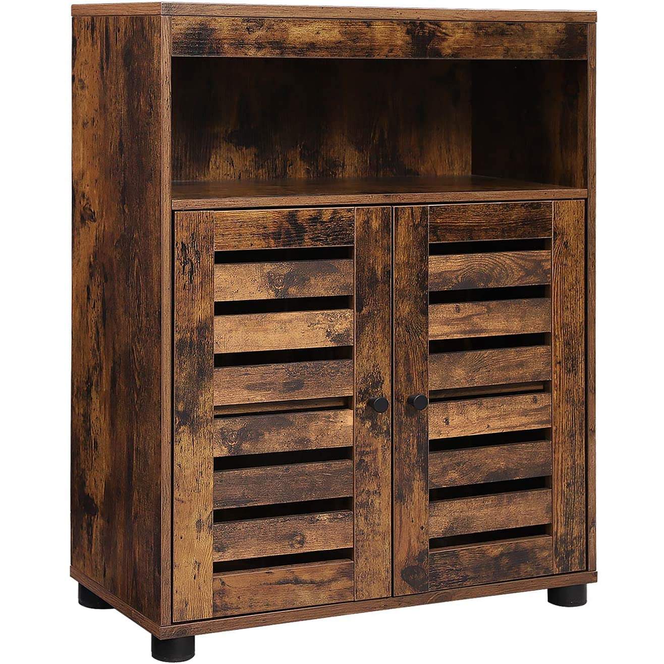 Nancy's Oakland Bijzetkast - Commode Kasten - Industriële Opberkast - Badkamerkast - Kast met 4 Planken en 2 Deuren - 60 x 30 x 80 cm