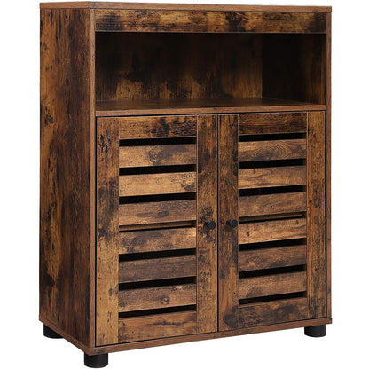 Nancy's Oakland Bijzetkast - Commode Kasten - Industriële Opberkast - Badkamerkast - Kast met 4 Planken en 2 Deuren - 60 x 30 x 80 cm
