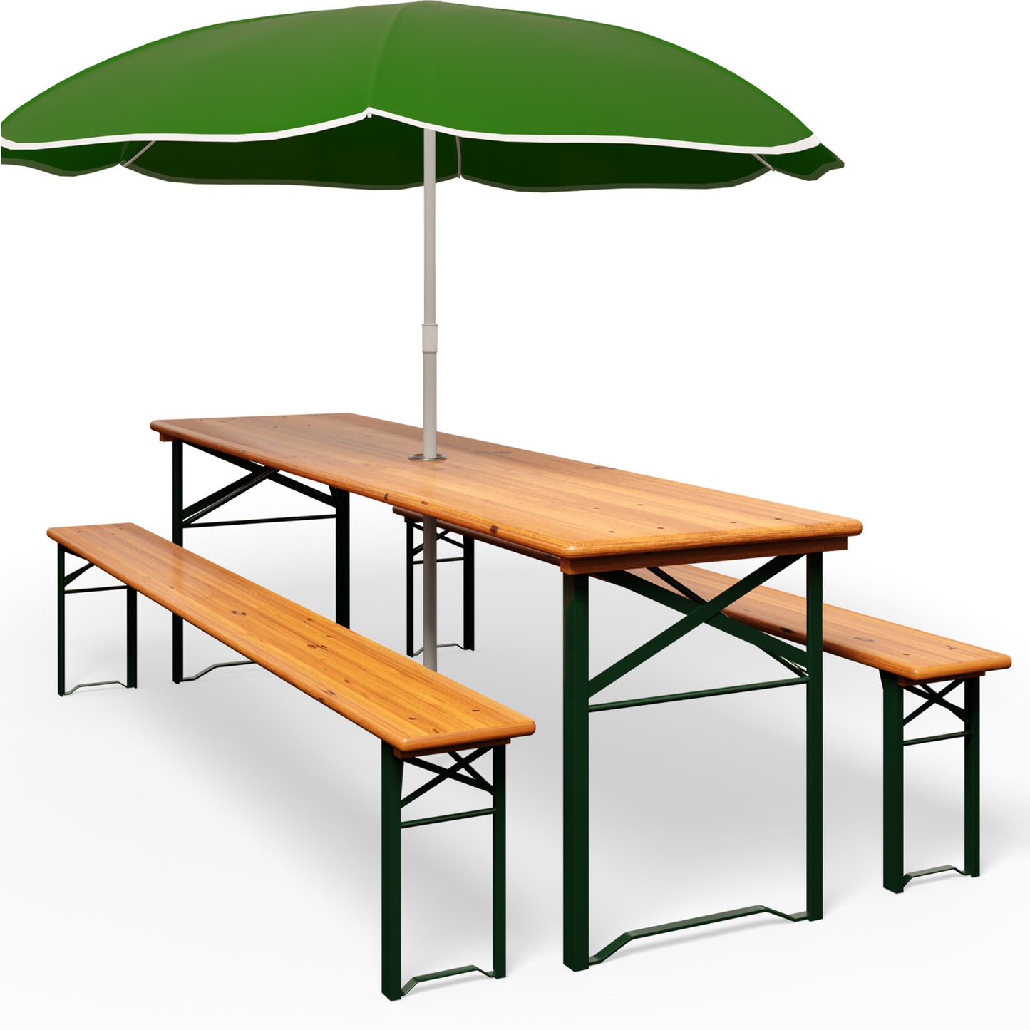 Nancy's Sabana Seca 3-delige Biertenten set - Biertenttafel - Opvouwbaar - Hout - Grote Tafel Met 2 Banken- Tuinmeubilair - 170 cm