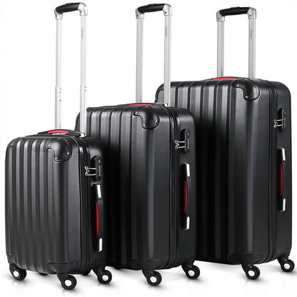 Nancy's Lochbuie Suitcase Set - Travel Suitcases - 3-piece - Hard Case - Extra Straps - Practical Mesh Pocket - ABS