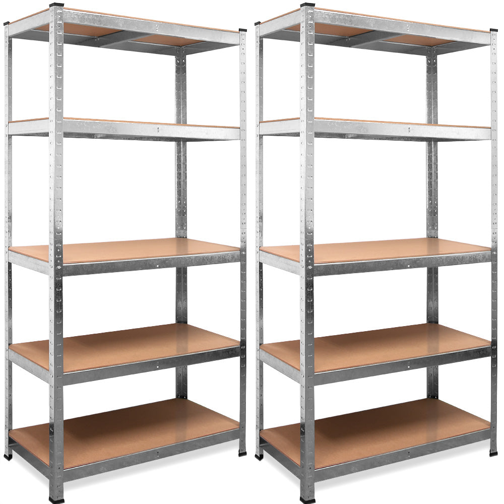 Nancy's Acton Storage Rack - Shelving Unit - With Shelf - Galvanized Metal - Shelves - Storage Space - Set of 2 - 180 x 90 x 40 cm