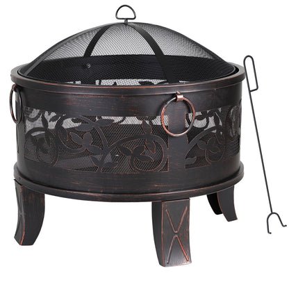 Nancy's Cotati Ronde Stalen Haard - Moderne Open Haard - Vuurschaal - Vuurkorven - Vonkenrooster - Ø 66cm