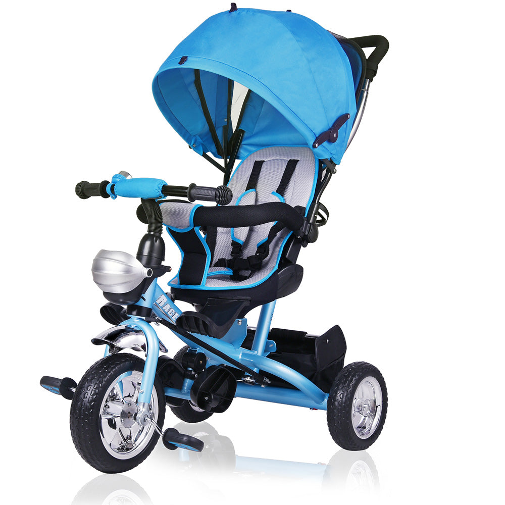 Tricycle pour enfants Nancy's Alta Sierra - Poussette - Tricycle - Multifonctionnel - Auvent pliable - Moderne - Bleu