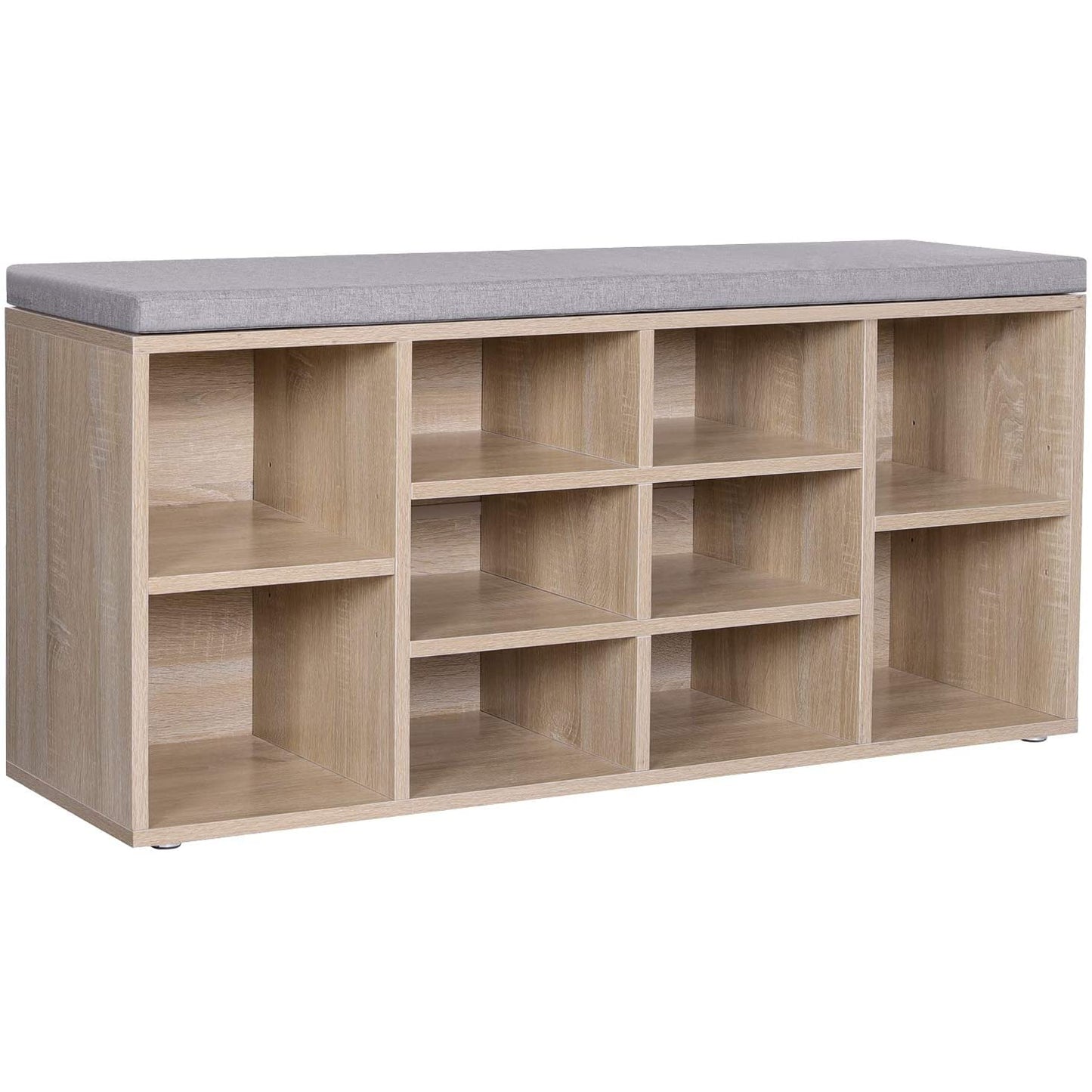 Nancy's Nowra Schoenenbank - Schoenenkast Met Bank -Opbergbank - Houtlook - ± 105 x 30 x 50 cm