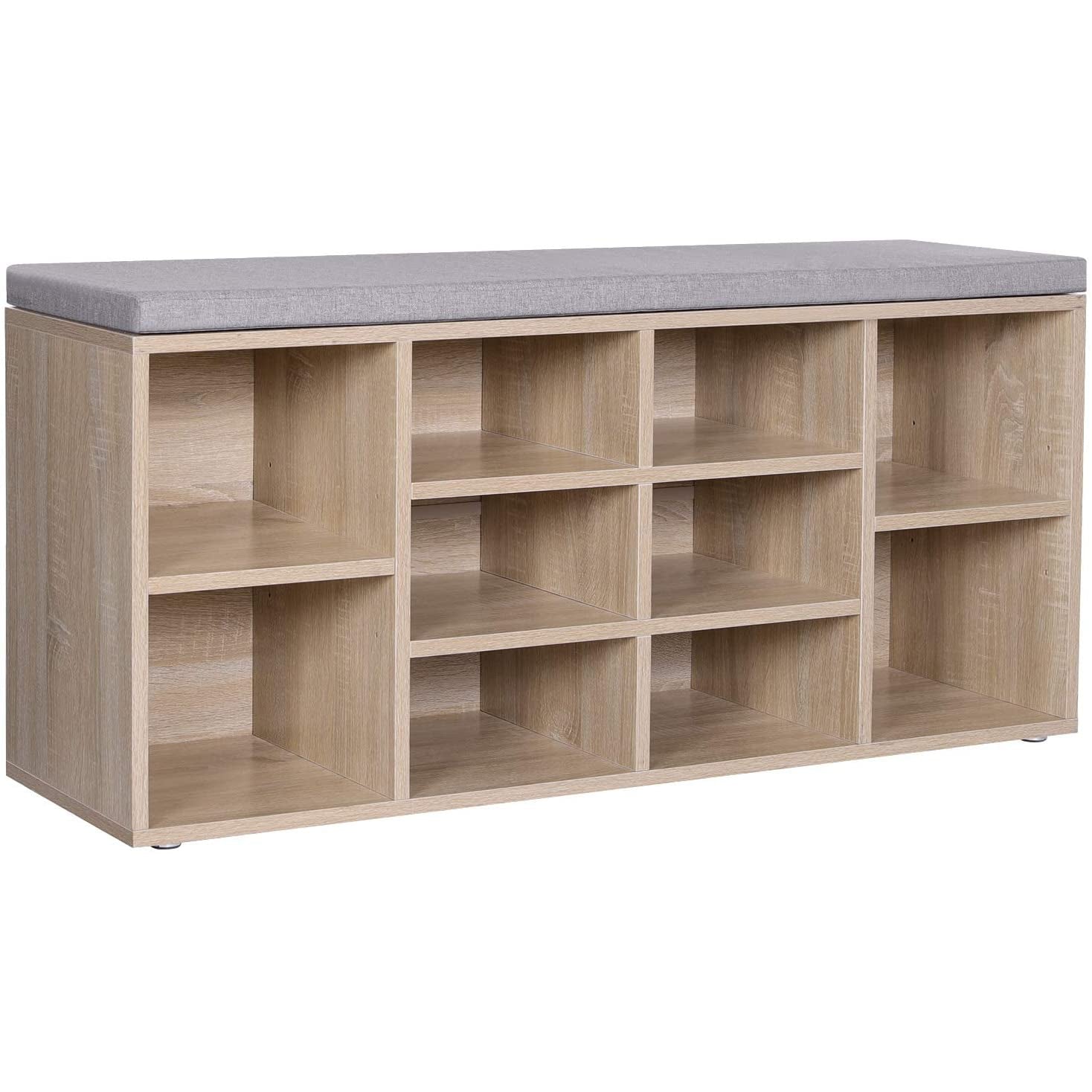 Nancy's Nowra Schoenenbank - Schoenenkast Met Bank -Opbergbank - Houtlook - ± 105 x 30 x 50 cm