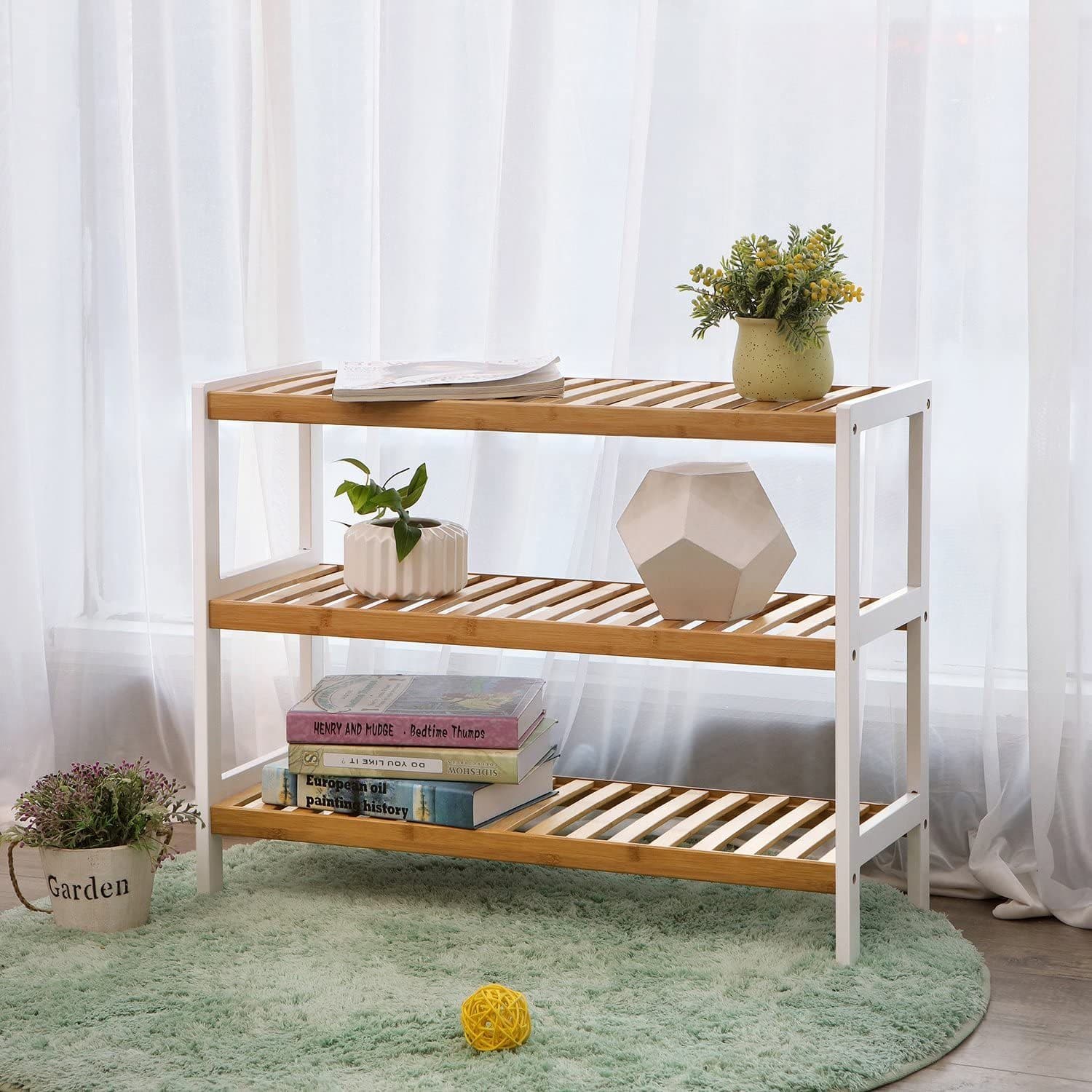 Nancy's Benafim Schoenenrek - Schoenenbank - Opbergrek - Bamboe - ± 70 x 25 x 55 cm