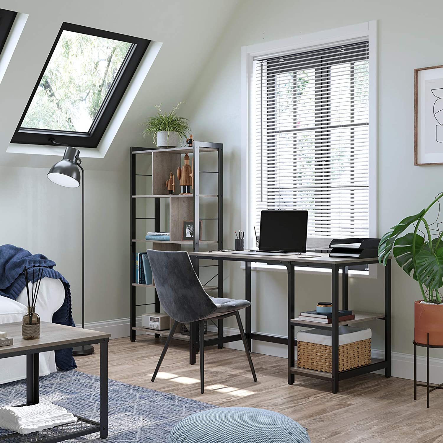 Nancy's Runada Bureau - Computertafel - Kantoortafel - Grijs / Zwart - 50 x 100 x 75 cm
