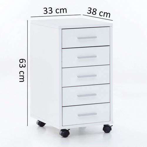 Nancy's Pijara Ladeblok - Archiefkast - Kantoorkast - Wit - ± 35 x 65 x 40 cm
