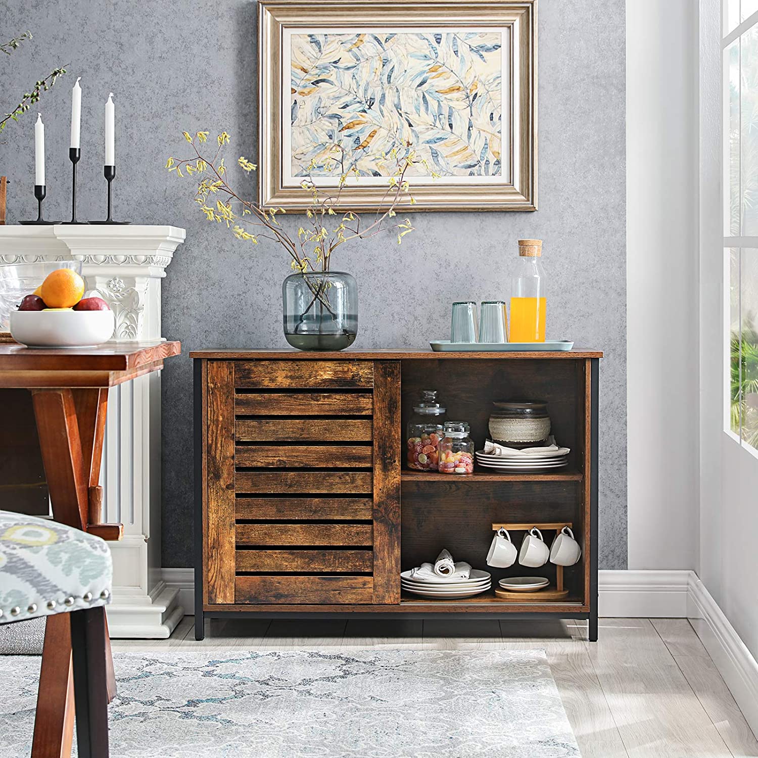 Nancy's Bristol Opbergkast - Commode Kasten - Industriële Kast - Dressoir - Kast met 2 Planken en 2 Deuren - 100 x 35 x 70 cm L x B x H