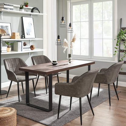 Nancy's Okanogan Eetkamerstoel - Moderne en Elegante Vrijetijdsstoel - Eetkamerstoelen - Metalen Poten - Grijs - 62,5 x 60 x 85 cm (L x B x H)