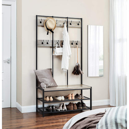 Nancy's Indian Head Park Industrial Wardrobe Rack with Coat Rack - Shoe Rack - 100 x 40 x 184 cm